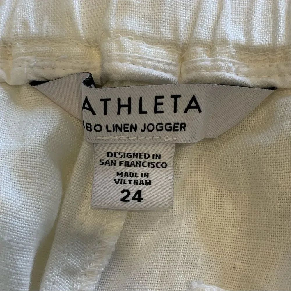 Athleta Cabo Linen Jogger Pants White Plus Size 24 - Picture 7 of 11